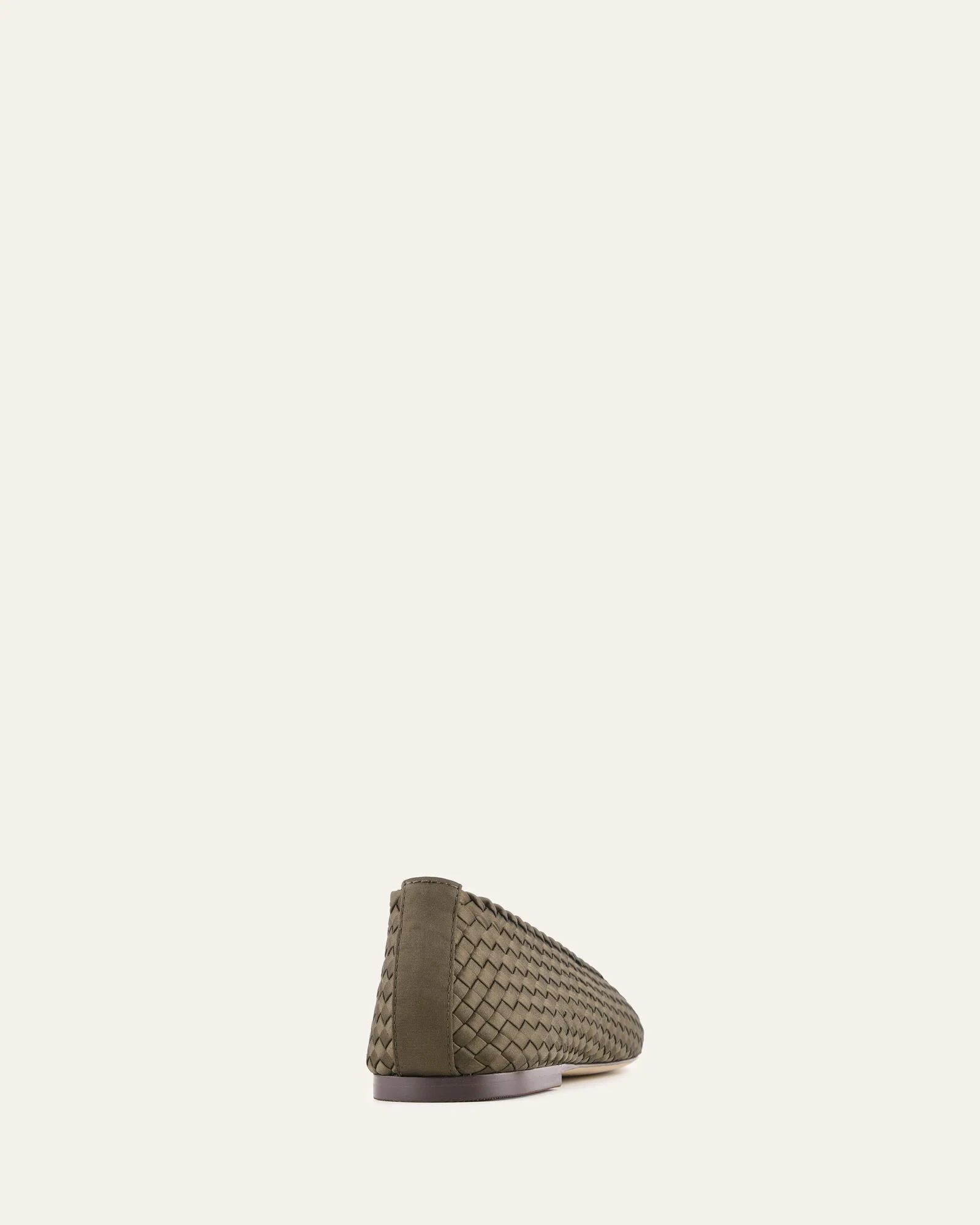 VIVIENNE CASUAL FLATS DARK OLIVE SATIN - Image 4
