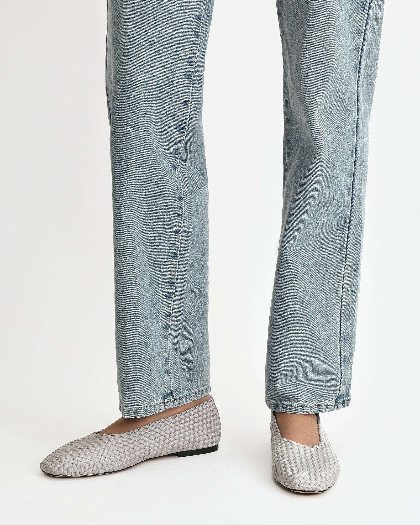 VIVIENNE CASUAL FLATS SILVER SATIN - Image 2