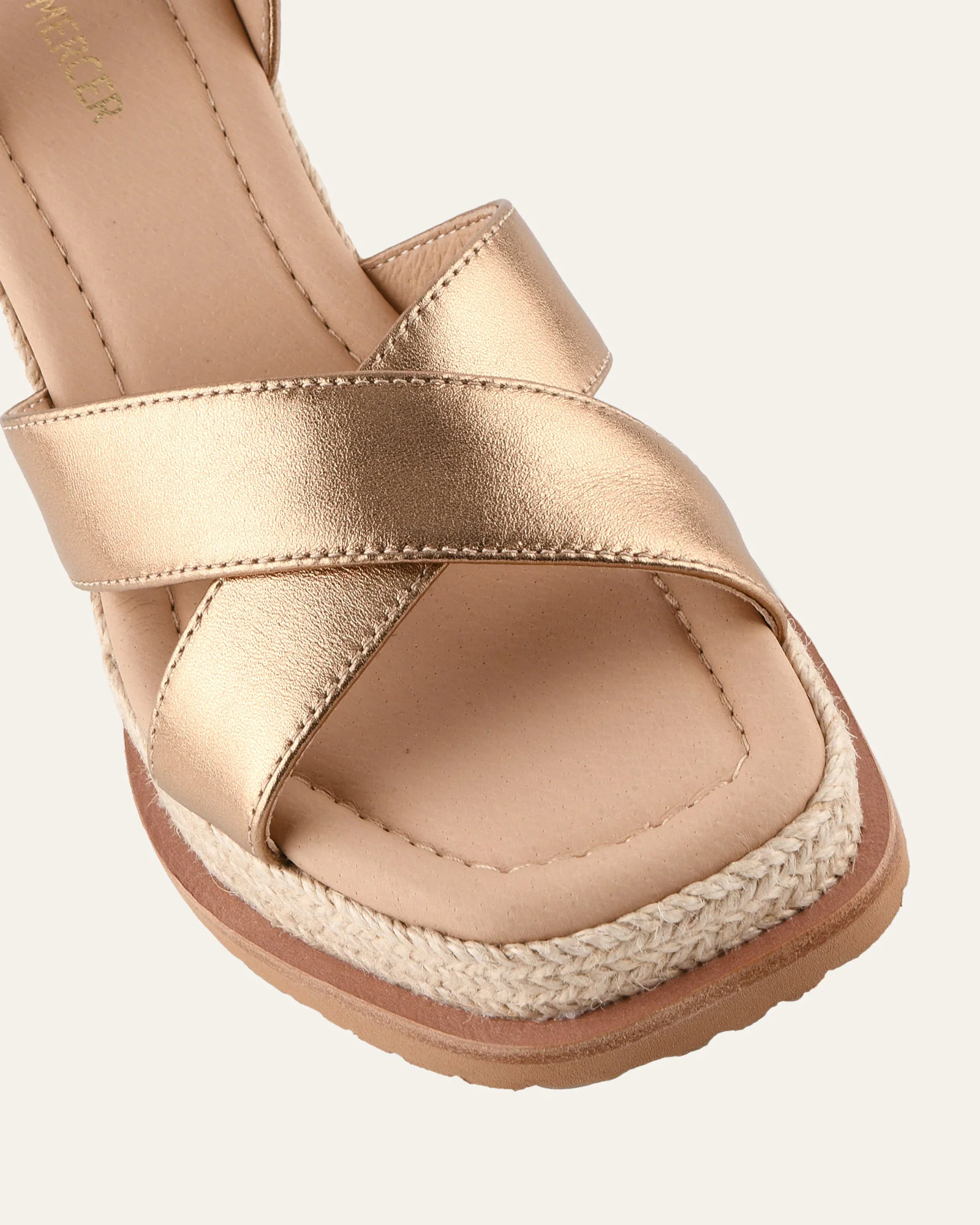 WENDELL HIGH HEEL WEDGES GOLD LEATHER - Image 4