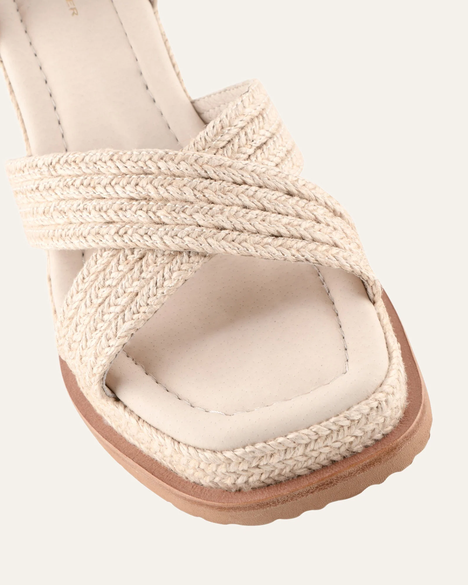 WENDELL HIGH HEEL WEDGES OFF WHITE LEATHER - Image 4