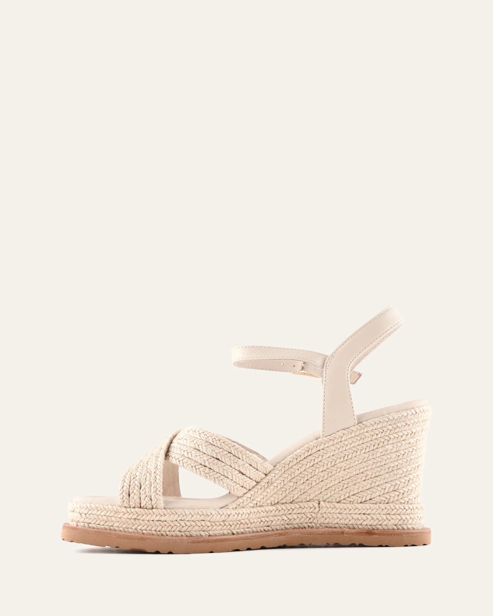 WENDELL HIGH HEEL WEDGES OFF WHITE LEATHER - Image 6