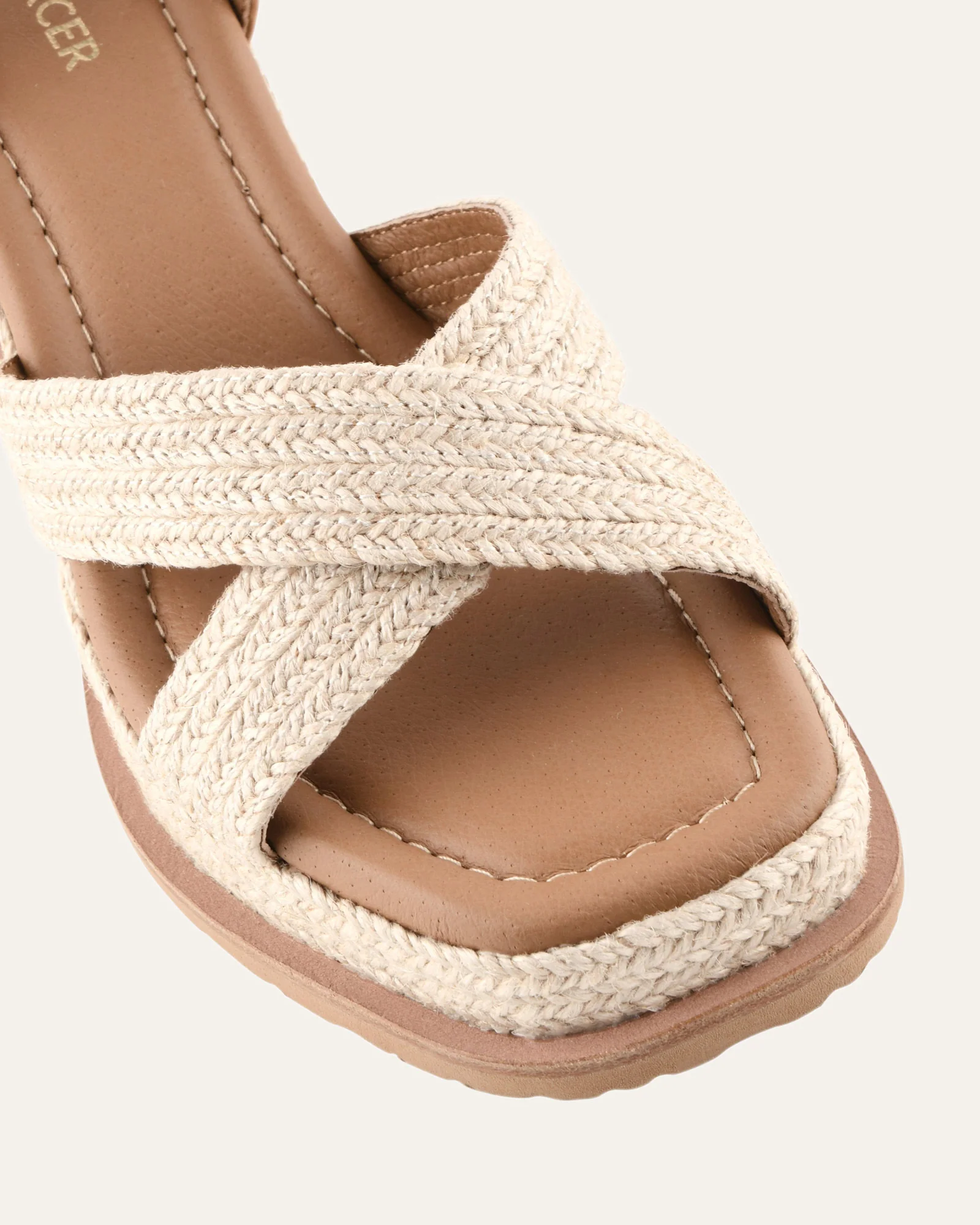 WENDELL HIGH HEEL WEDGES TAN LEATHER - Image 3