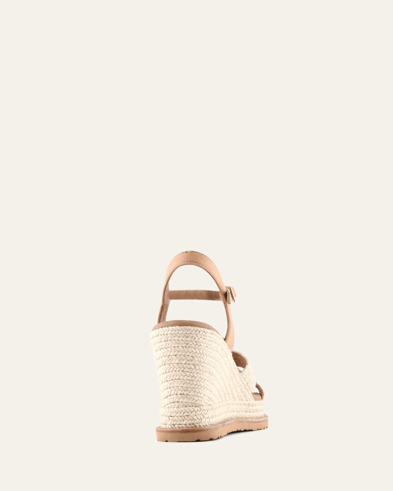 WENDELL HIGH HEEL WEDGES TAN LEATHER - Image 4