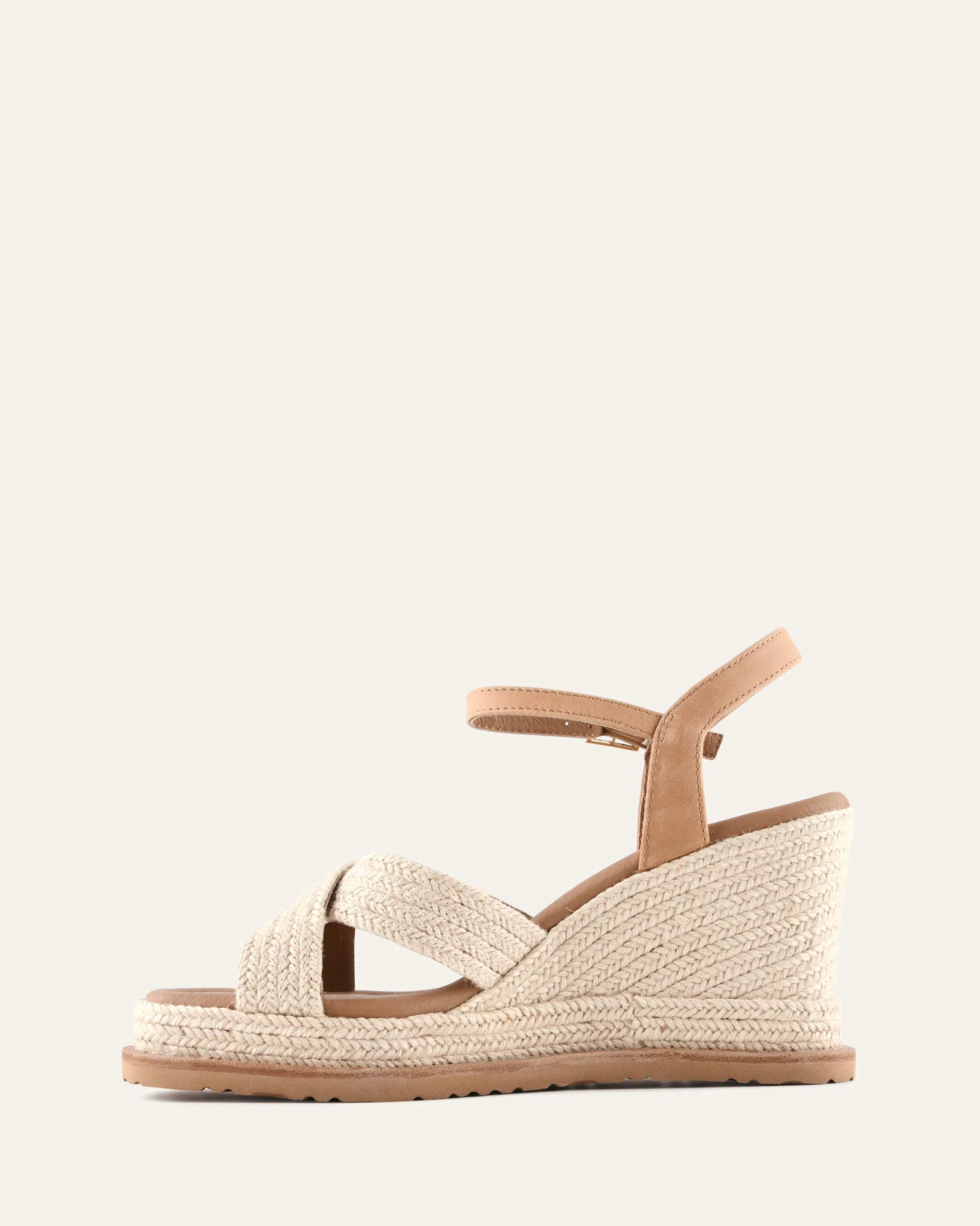 WENDELL HIGH HEEL WEDGES TAN LEATHER - Image 5