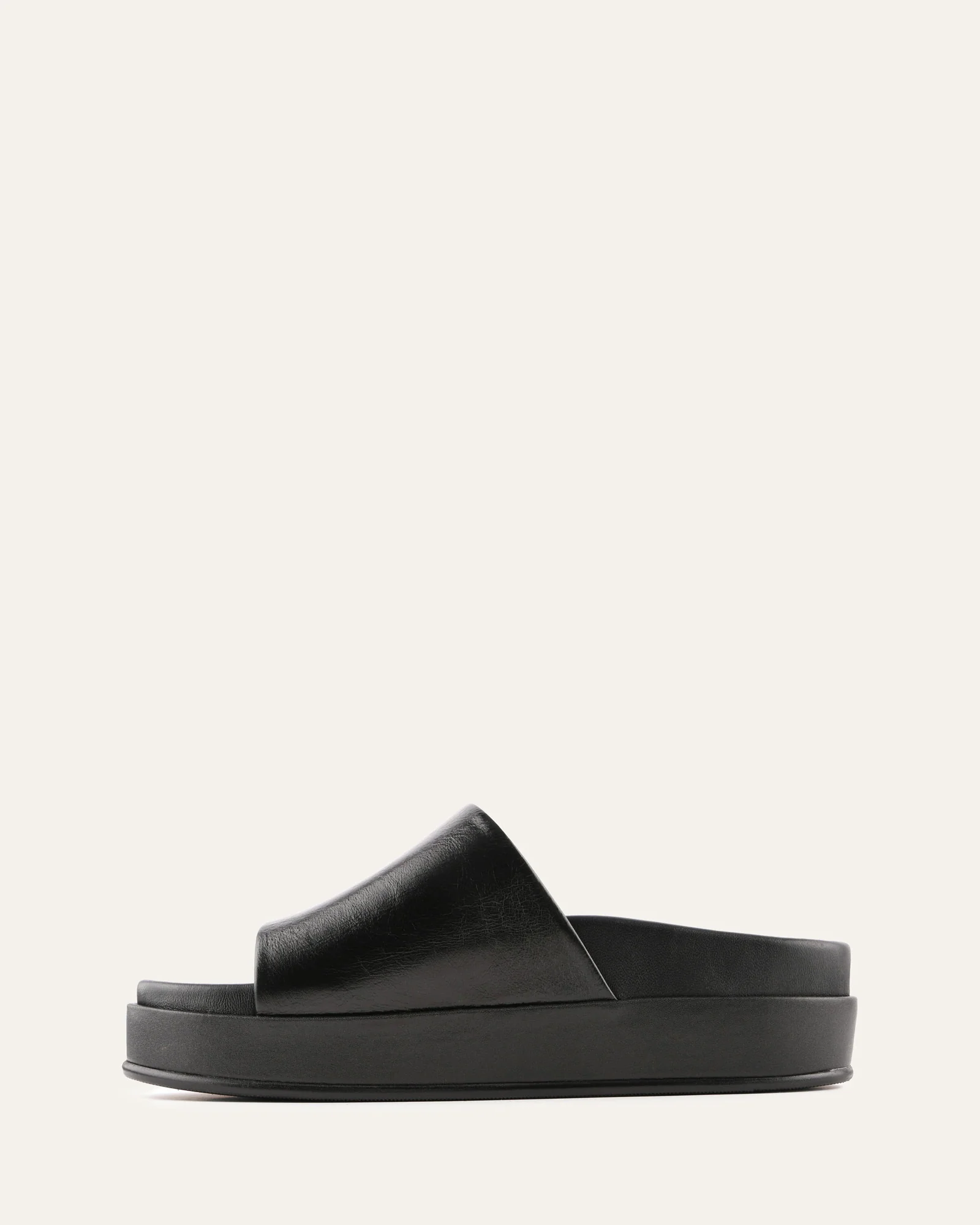 WESLEY FLAT SANDALS BLACK LEATHER - Image 6