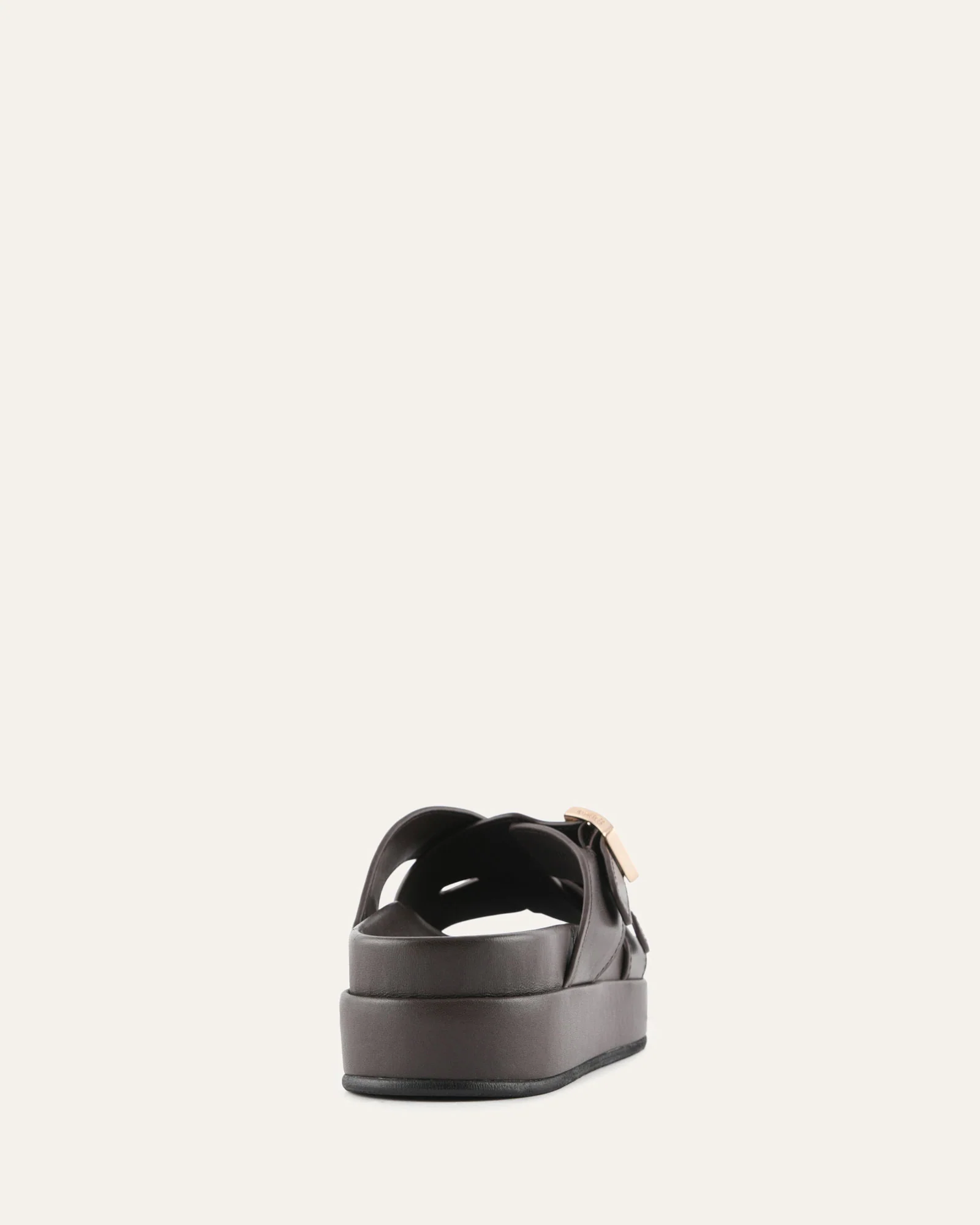 WICCA FLAT SANDALS BITTER CHOC LEATHER - Image 5