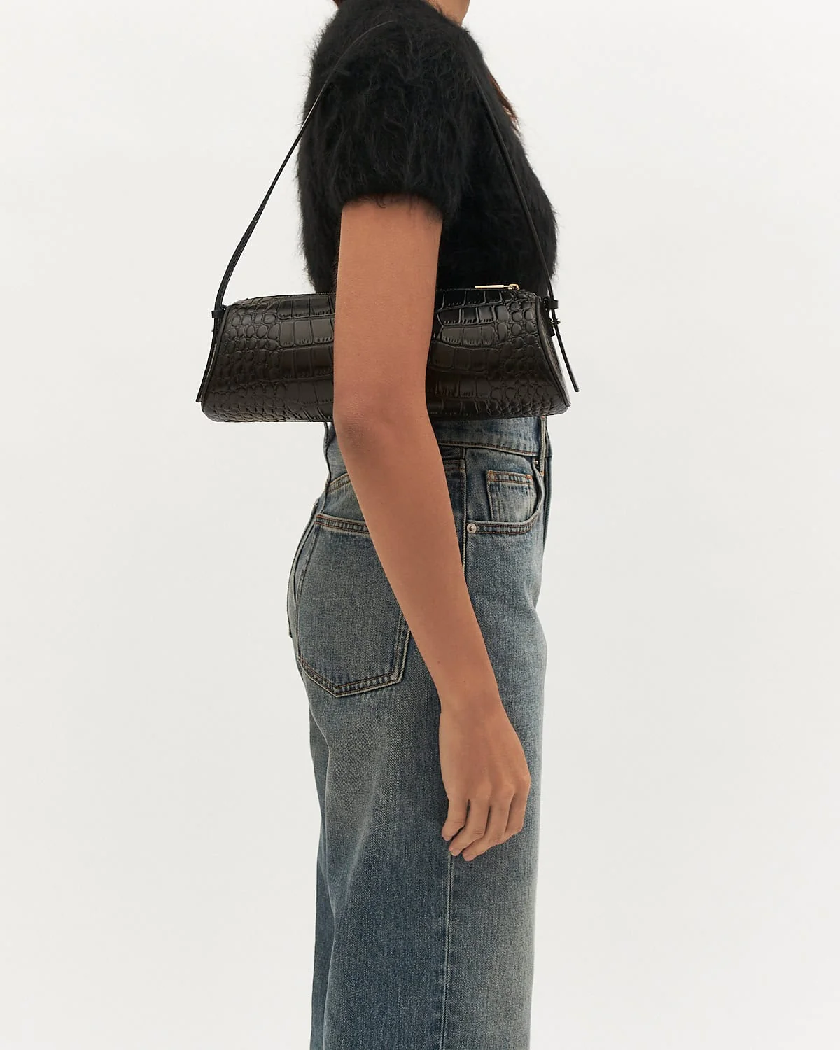 WINFREY SHOULDER BAG BLACK CROC - Image 6