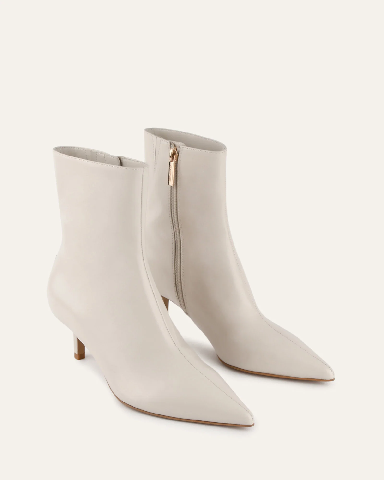 WINNIE MID ANKLE BOOTS OFF WHITE LEATHER - Image 3