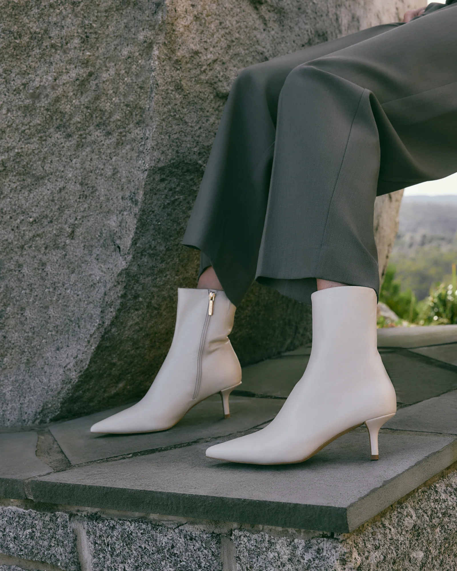WINNIE MID ANKLE BOOTS OFF WHITE LEATHER - Image 7