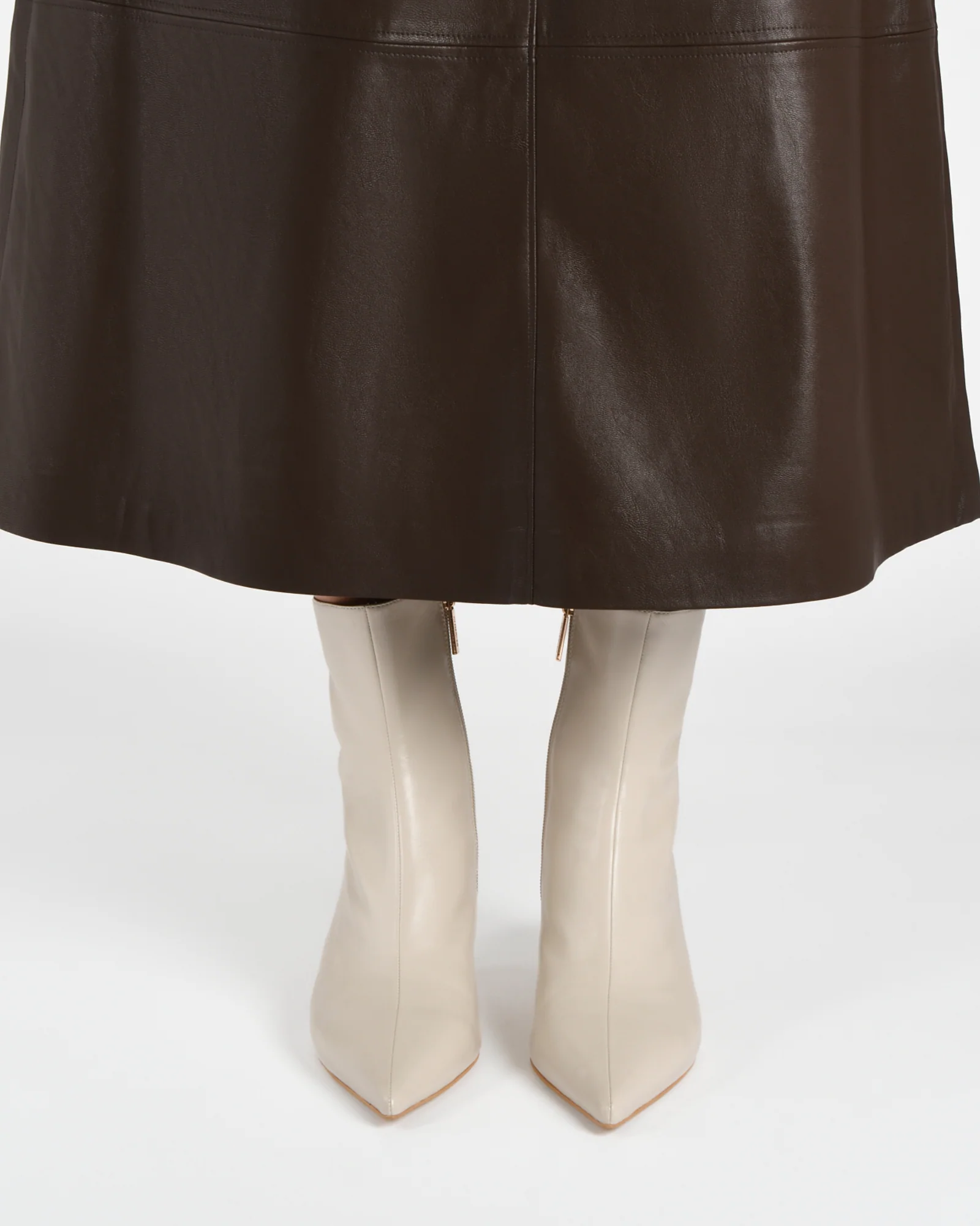 WINNIE MID ANKLE BOOTS OFF WHITE LEATHER - Image 9