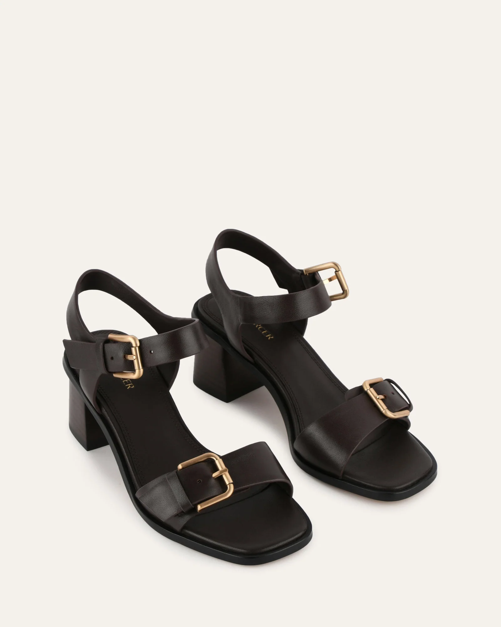 WINONA MID HEEL SANDALS CACAO LEATHER - Image 3