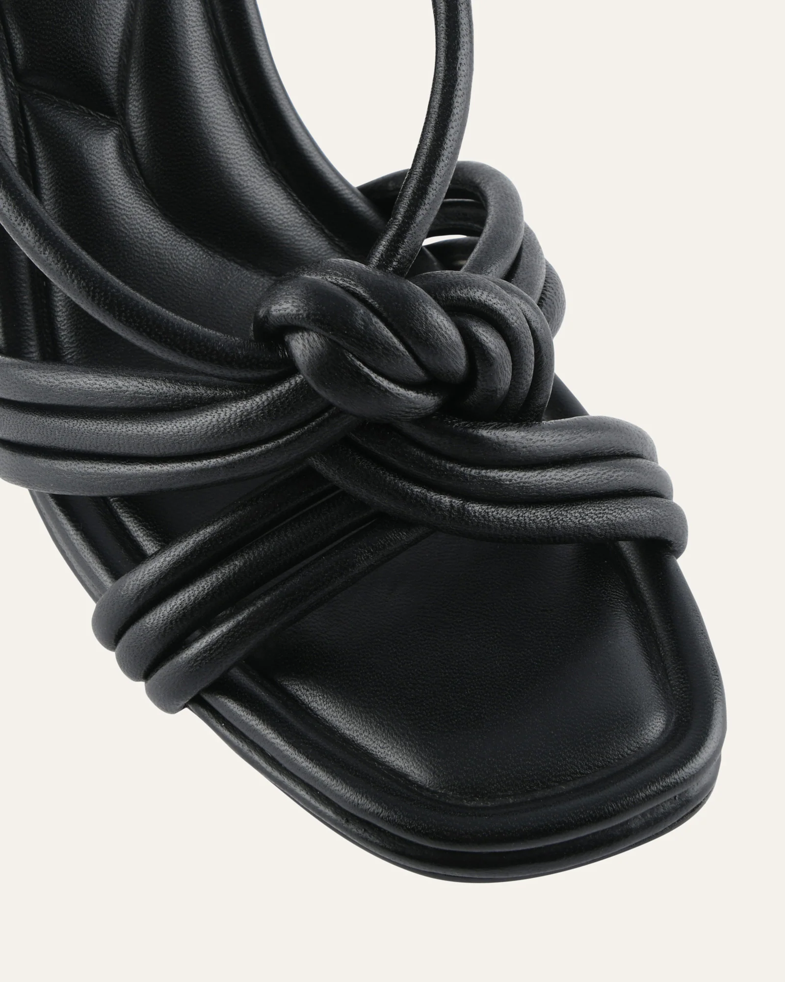 XANTHE HIGH HEEL SANDALS BLACK LEATHER - Image 3