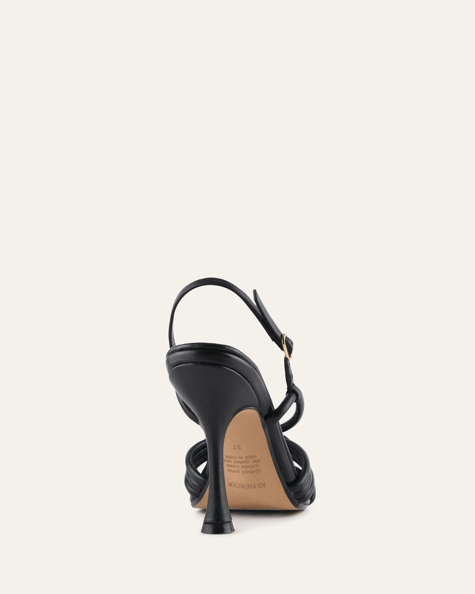 XANTHE HIGH HEEL SANDALS BLACK LEATHER - Image 4