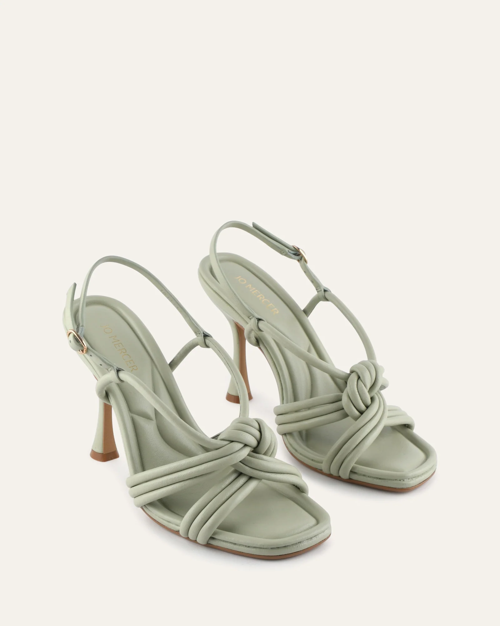 XANTHE HIGH HEEL SANDALS LIGHT SAGE LEATHER - Image 3