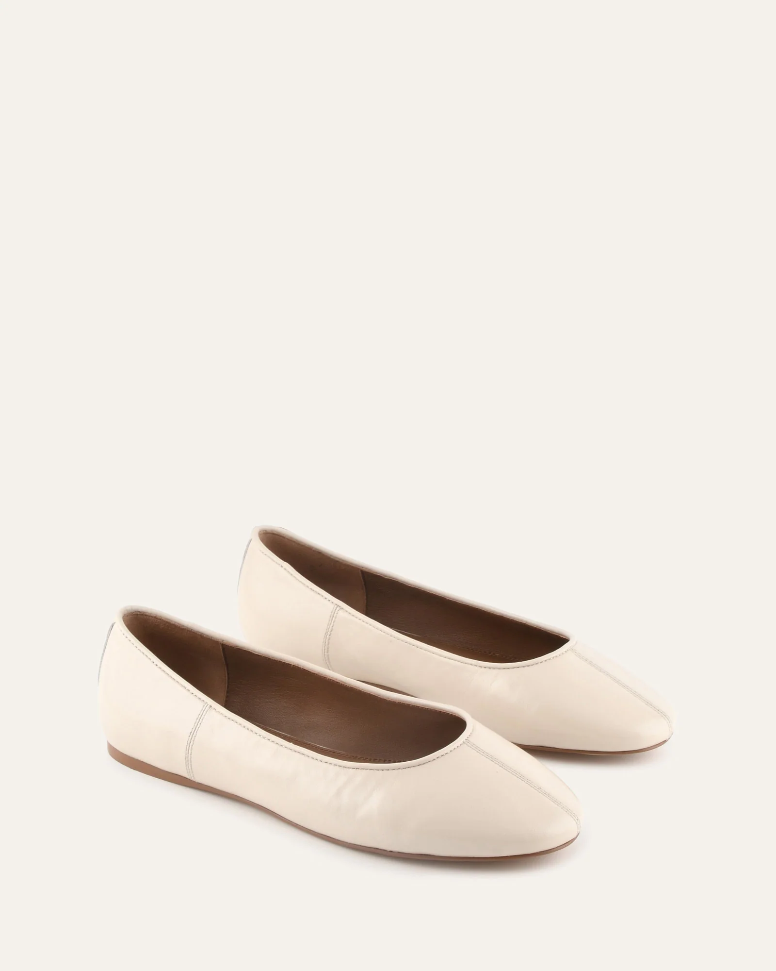 YARRA DRESS FLATS OFF WHITE LEATHER - Image 2